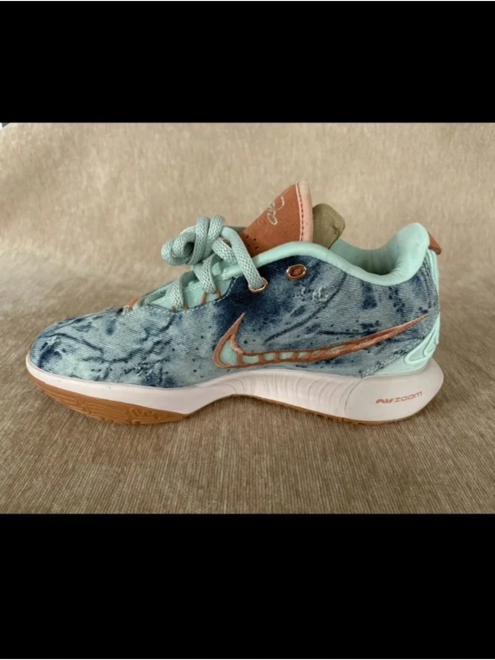 Nike LeBron 21 Aragonite Men's Distressed Denim Blue / Mint Sneakers HF5466-300